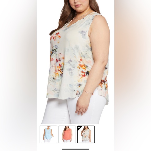 NYDJ Pleat Back Sleeveless Blouse - Picture 4 of 5